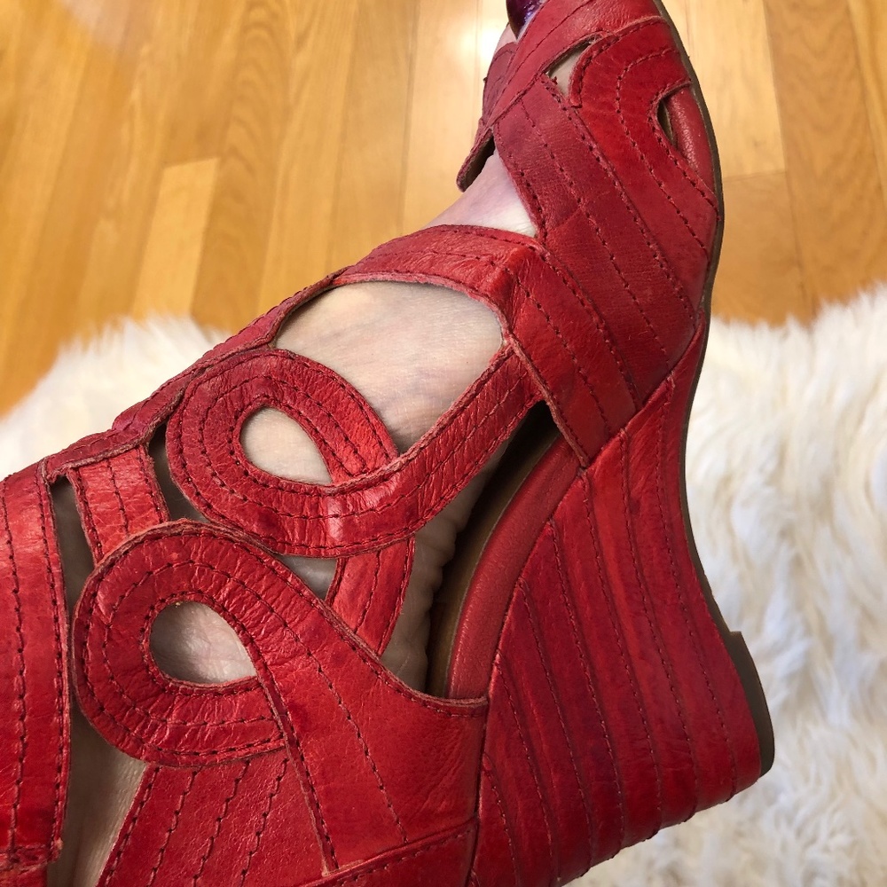 Red open toe sandal